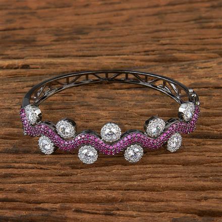 Cz Nano Stone Kada With Black Plating