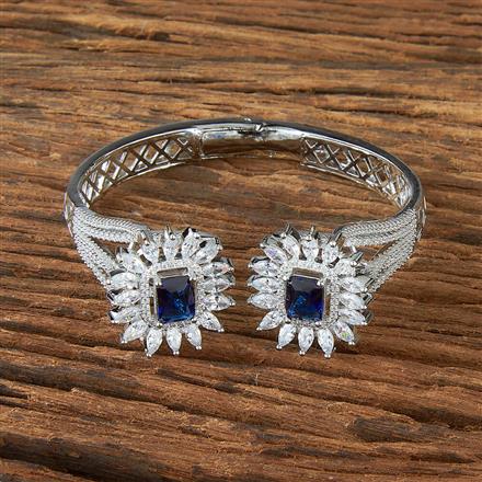 Cz Classic Kada With Rhodium Plating