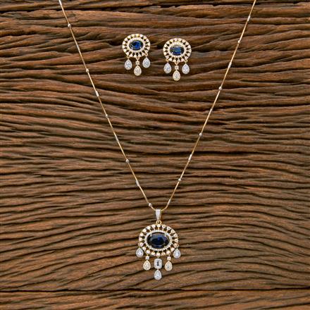 Cz Classic Pendant Set With 2 Tone Plating