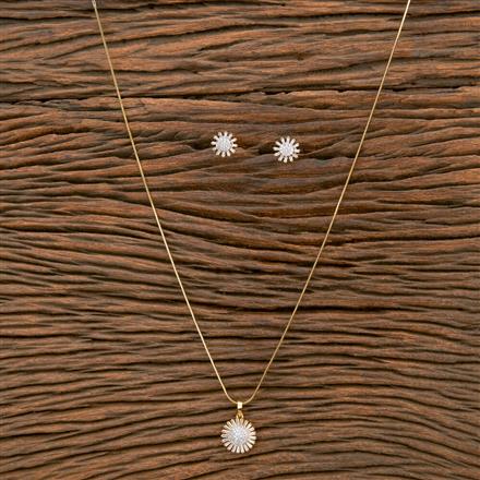 Cz Classic Pendant Set With 2 Tone Plating