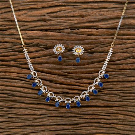 Cz Classic Necklace With 2 Tone Plating