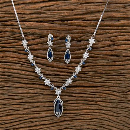 Cz Classic Necklace With Rhodium Plating
