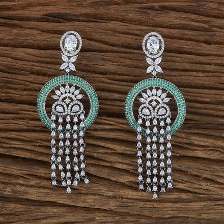 Cz Nano Stone Earring With Black Plating