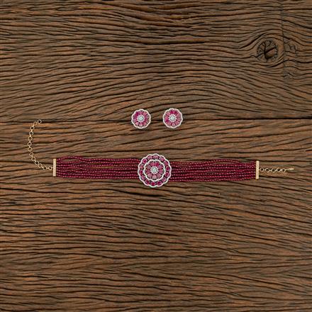 Cz Bandhai Necklace With 2 Tone Plating