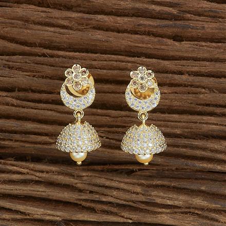 Cz South Indian Earring With Gold Plating