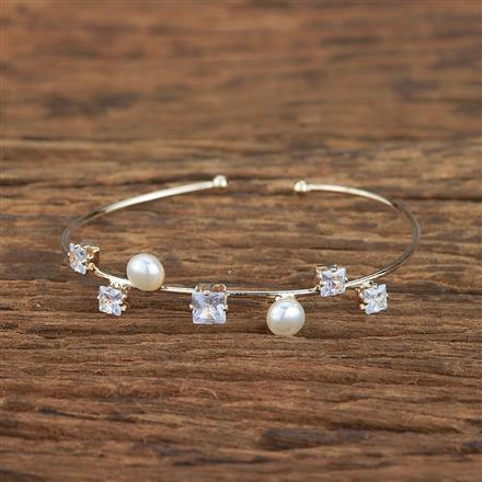 Cz Delicate Kada With Gold Rhodium Plating