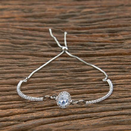 Cz Classic Bracelet With Rhodium Plating