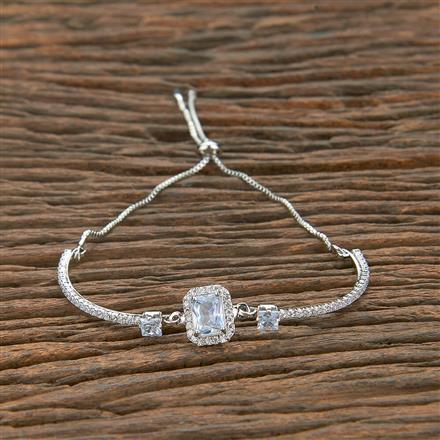 Cz Classic Bracelet With Rhodium Plating