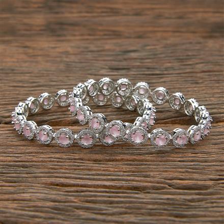 Cz Classic Bangles With Rhodium Plating
