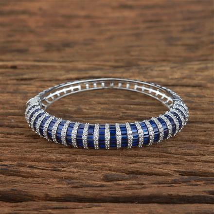 Cz Classic Kada With Rhodium Plating