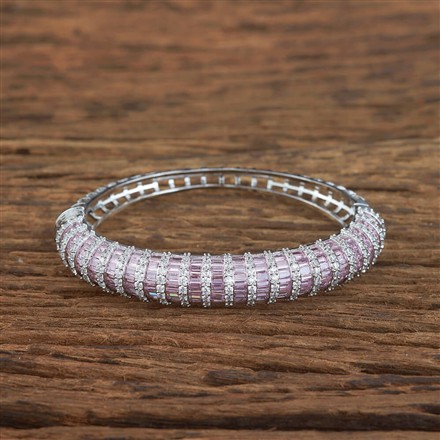 Cz Classic Kada With Rhodium Plating