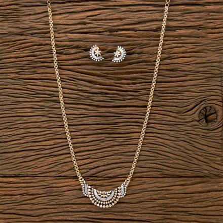 Cz Classic Pendant Set With 2 Tone Plating