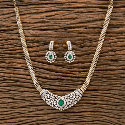 Cz Classic Pendant Set With 2 Tone Plating