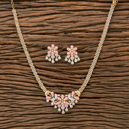 Cz Classic Pendant Set With 2 Tone Plating