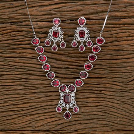 Cubic Zirconia Classic Necklace With Rhodium Plating