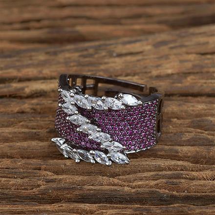 Cz Nano Stone Ring With Black Plating