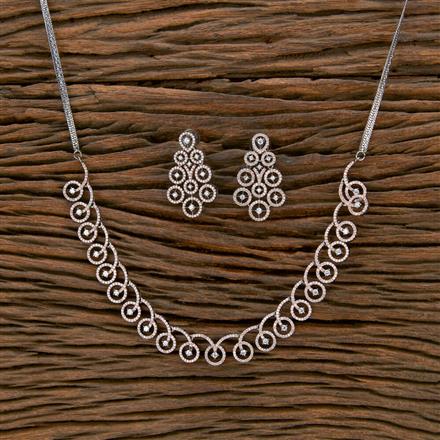 Cubic Zirconia Classic Necklace With Black 2 Tone Plating