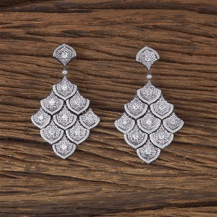 Cz Classic Earring With Black Plating