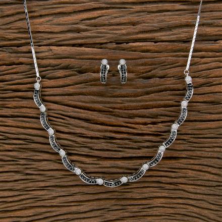 Cubic Zirconia Classic Necklace With Rhodium Plating