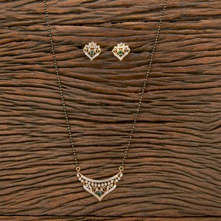 Cubic Zirconia Classic Mangalsutra With Gold Plating