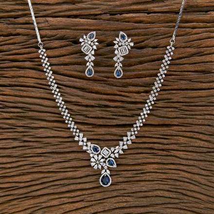 Cubic Zirconia Classic Necklace With Rhodium Plating
