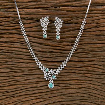 Cubic Zirconia Classic Necklace With Rhodium Plating
