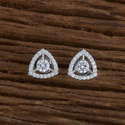 Cubic Zirconia Delicate Tops With 2 Tone Rhodium Plating