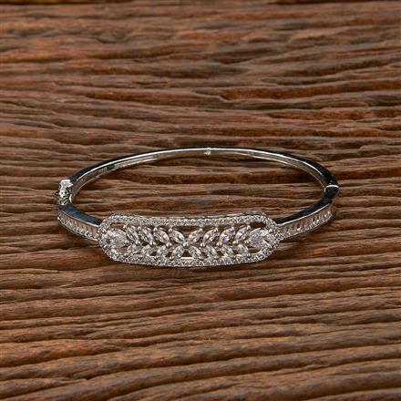 Cubic Zirconia Classic Kada With 2 Tone Rhodium Plating