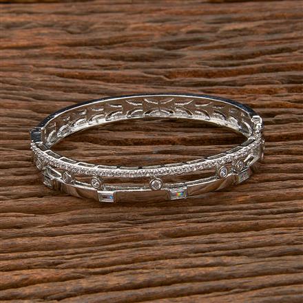 Cubic Zirconia Classic Kada With 2 Tone Rhodium Plating