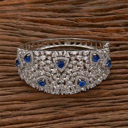 Cubic Zirconia Classic Kada With Rhodium Plating