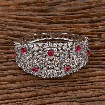 Cubic Zirconia Classic Kada With Rhodium Plating