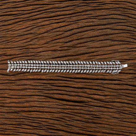 Cubic Zirconia Classic Bracelet With 2 Tone Rhodium Plating