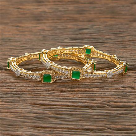 Cz Classic Bangles With 2 Tone Plating