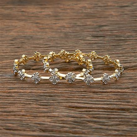Cz Classic Bangles With 2 Tone Plating