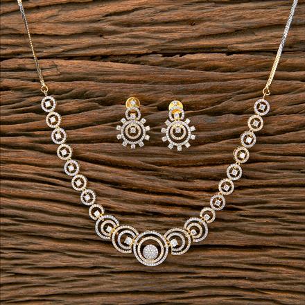 Cz Classic Necklace With 2 Tone Plating