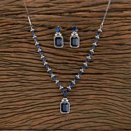 Cubic Zirconia Classic Necklace With Rhodium Plating