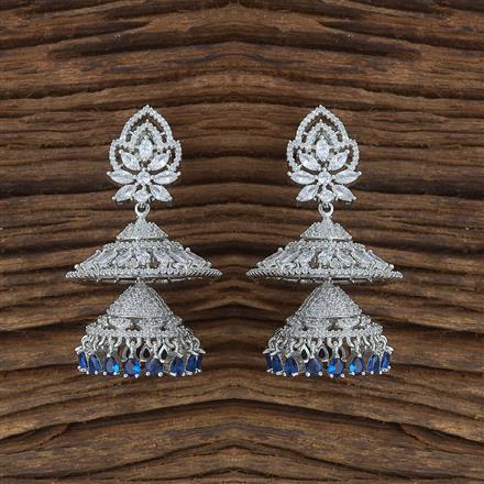 Cubic Zirconia Classic Jhumki With Rhodium Plating