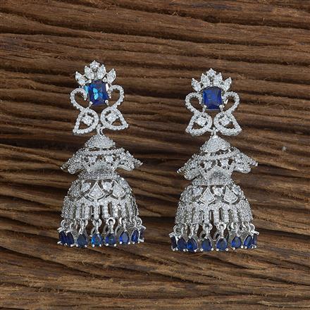Cubic Zirconia Classic Jhumki With Rhodium Plating