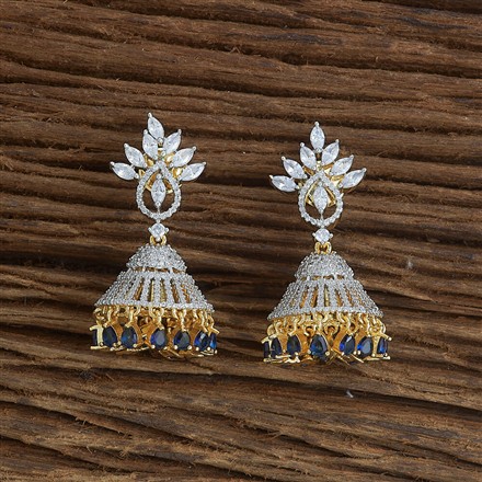 Cubic Zirconia Classic Jhumki With 2 Tone Plating