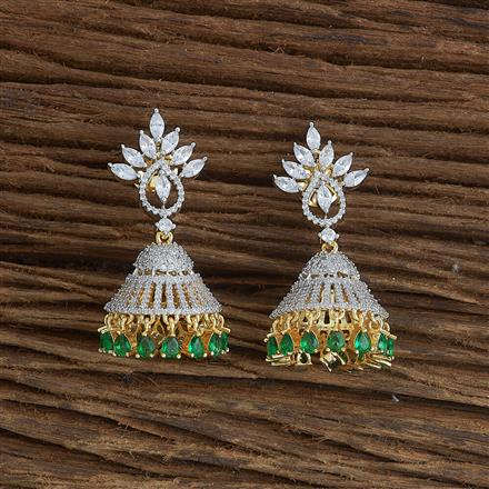 Cubic Zirconia Classic Jhumki With 2 Tone Plating