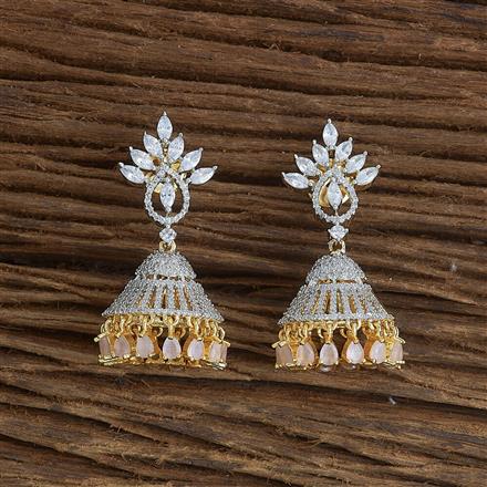 Cubic Zirconia Classic Jhumki With 2 Tone Plating