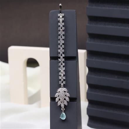 Cubic Zirconia Classic Tikka With Rhodium Plating