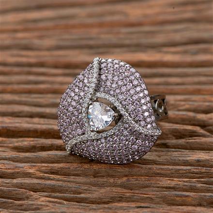 Cubic Zirconia Classic Ring With Black Plating