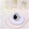 Cubic Zirconia Adjustable Ring With Rhodium Plating