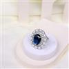 Cubic Zirconia Adjustable Ring With Rhodium Plating
