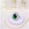 Cubic Zirconia Adjustable Ring With Rhodium Plating