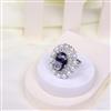 Cubic Zirconia Adjustable Ring With Rhodium Plating