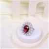 Cubic Zirconia Adjustable Ring With Rhodium Plating