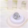 Cubic Zirconia Adjustable Ring With Rhodium Plating