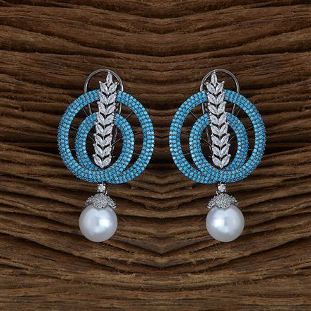 Cubic Zirconia Moti Earring With Black Plating